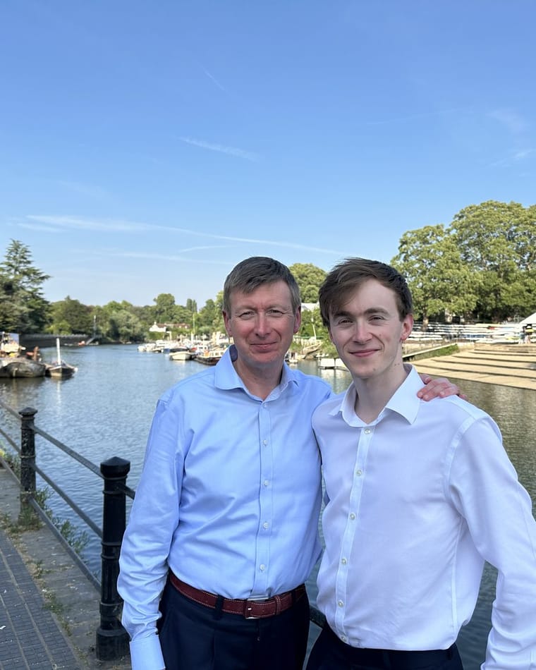 Clive Perks with his son Marcus